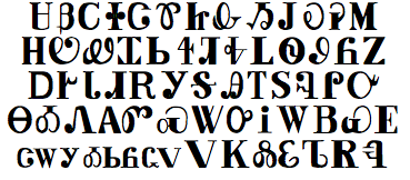Traditional Cherokee font sample