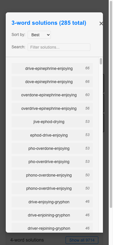 The full solution list