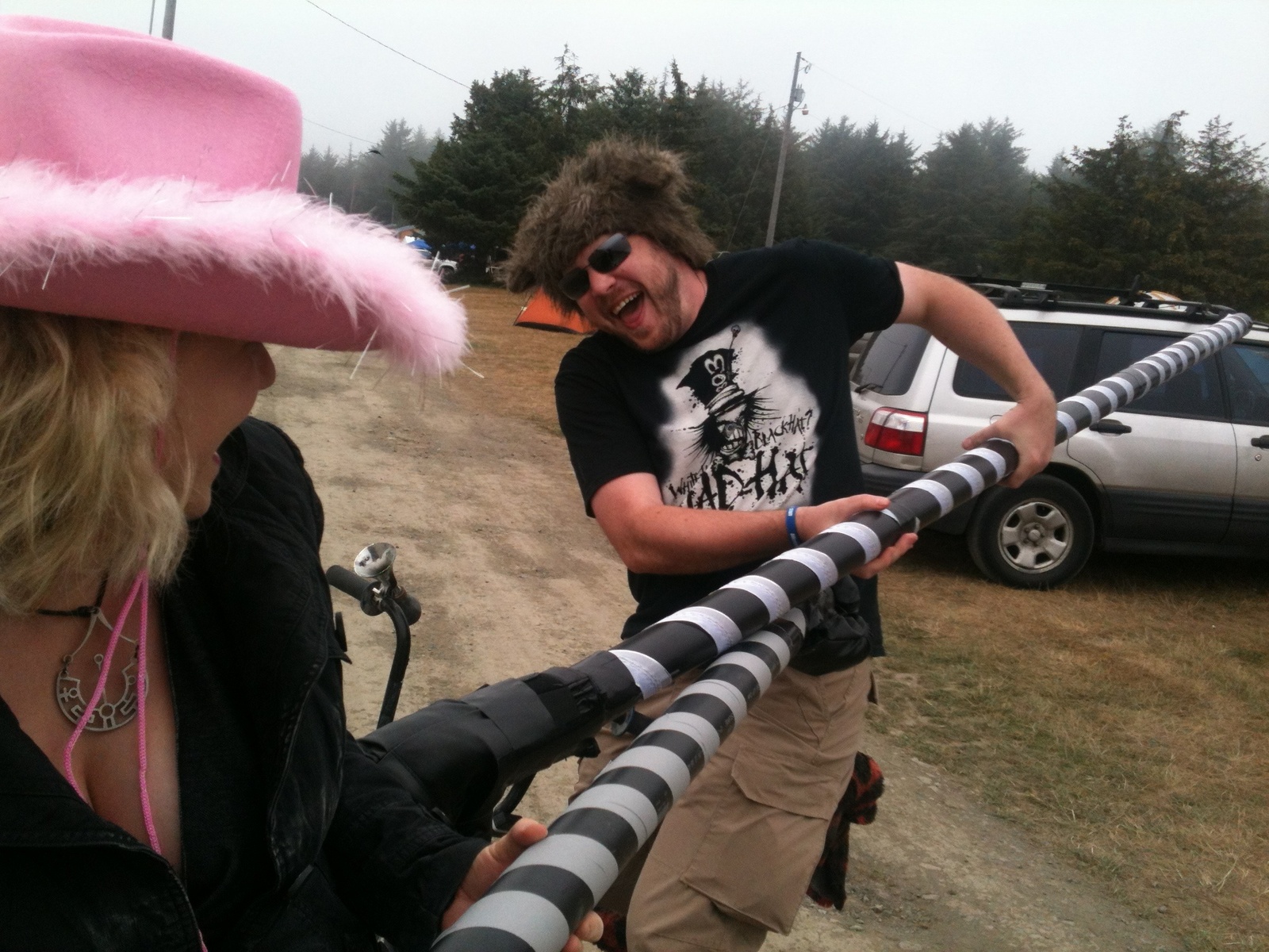 Pre-bicycle-jousting at CastleCamp